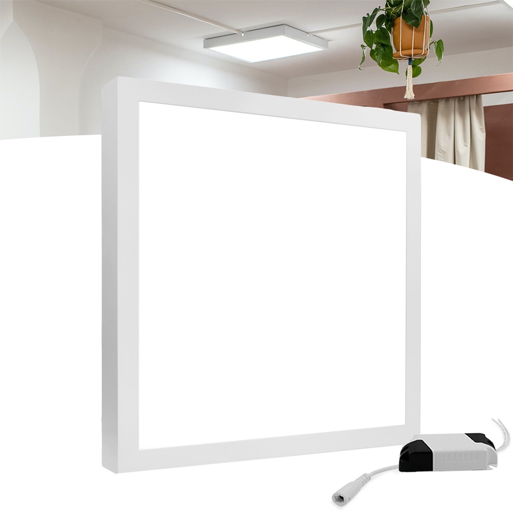 Luminária Plafon Led 48w 60x60 Sobrepor Quadrado Luz Branco Frio