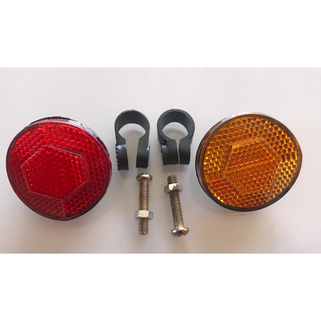 Kit 2 refletores de luz para bicicleta bike olho de gato colorido refletor dianteiro e traseiro para canote de selim guidão não acende somente reflete as luzes dos carros
