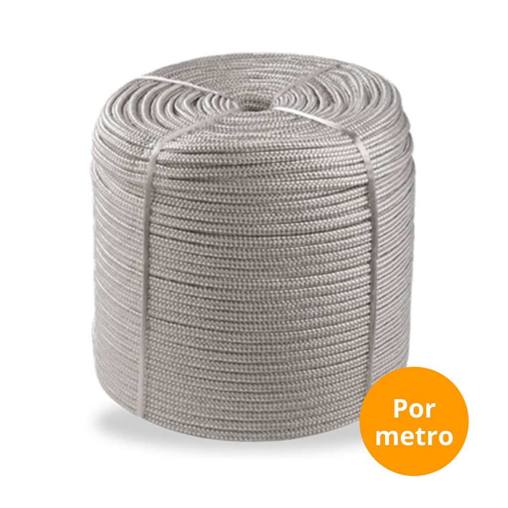 Corda de Poliéster Trançada Pet 10mm Regra Branca Por Metro