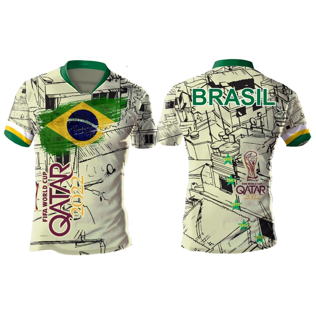 Camisa Camiseta Qatar 2022 copa do mundo Brasil personalizada seu nome