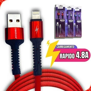 Cabo para Iphone, Lightning, 4.8A, Cabo 2 Metros, carregamento Rápido, Resistente e Original