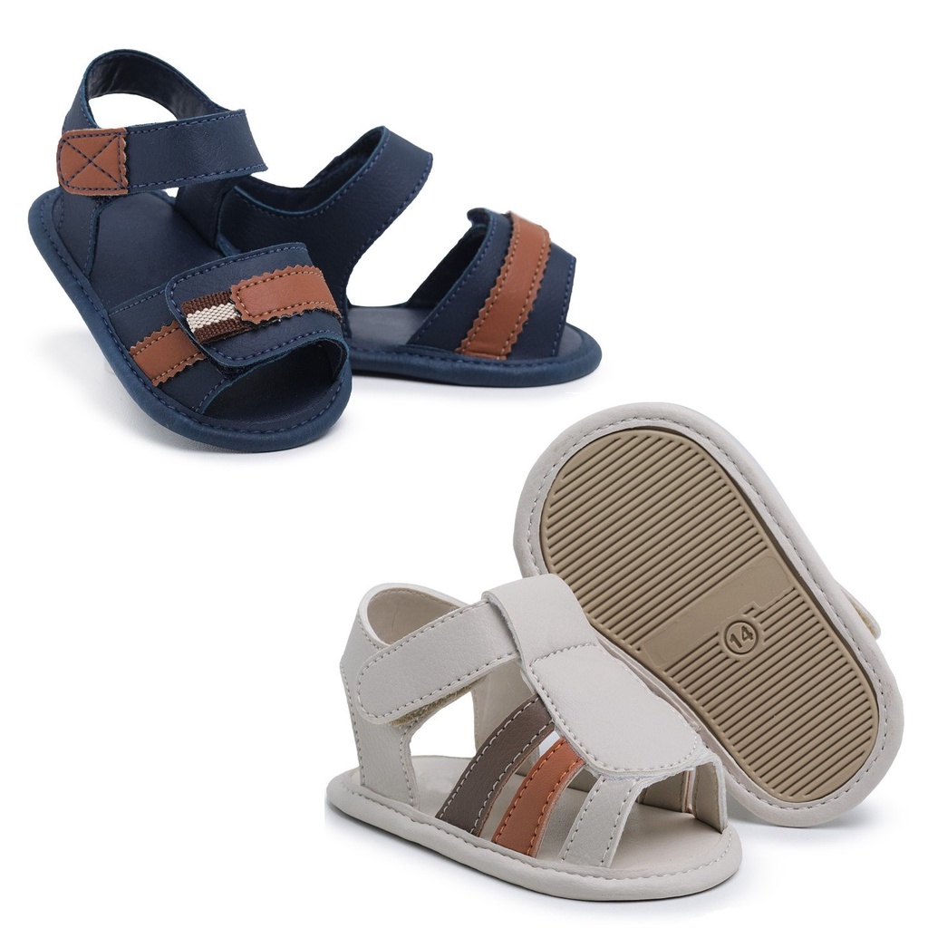 Kit Pares de Sandália Bebê Maculina Rescem-Nascido Sapatinho