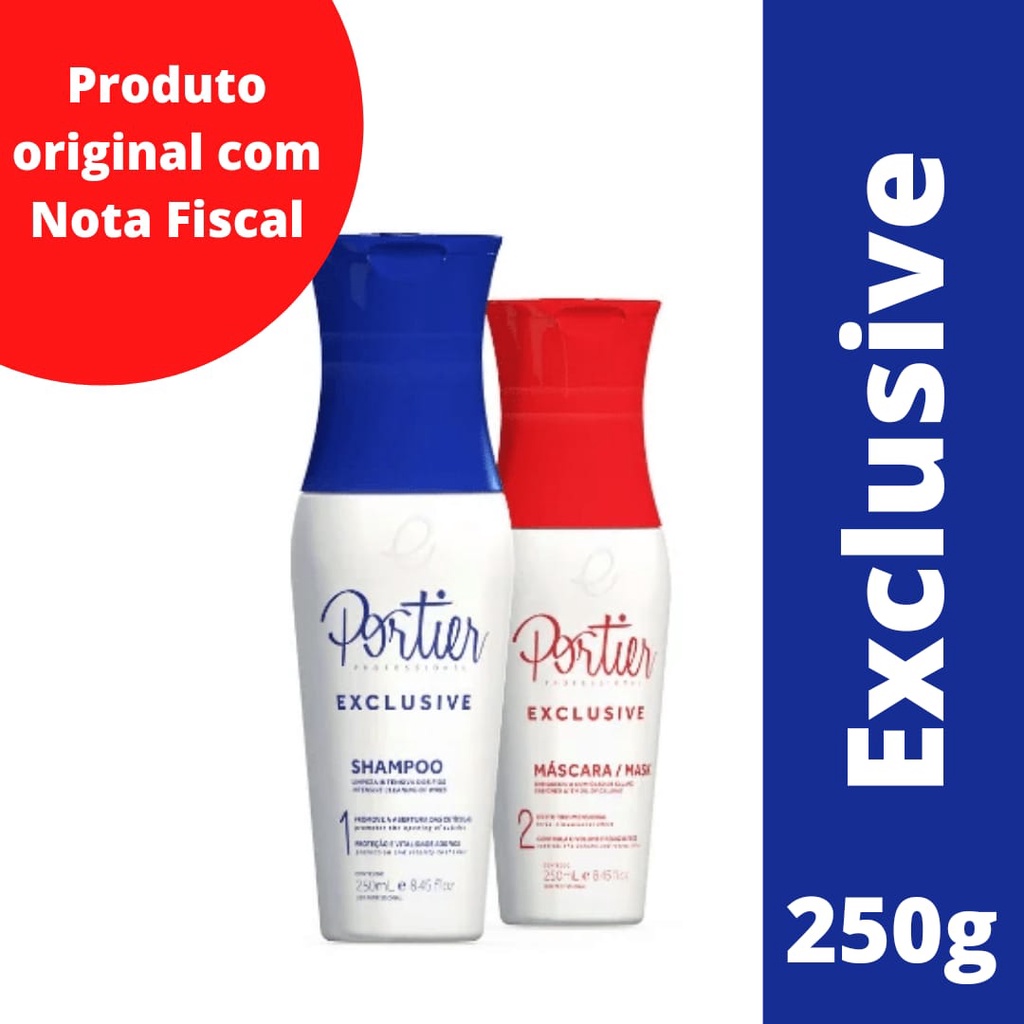 Portier Exclusive Brasilieiro Haarglättungs-Set – 2 X 250 Ml, Für Alle Haartypen, Progressive Wirkung