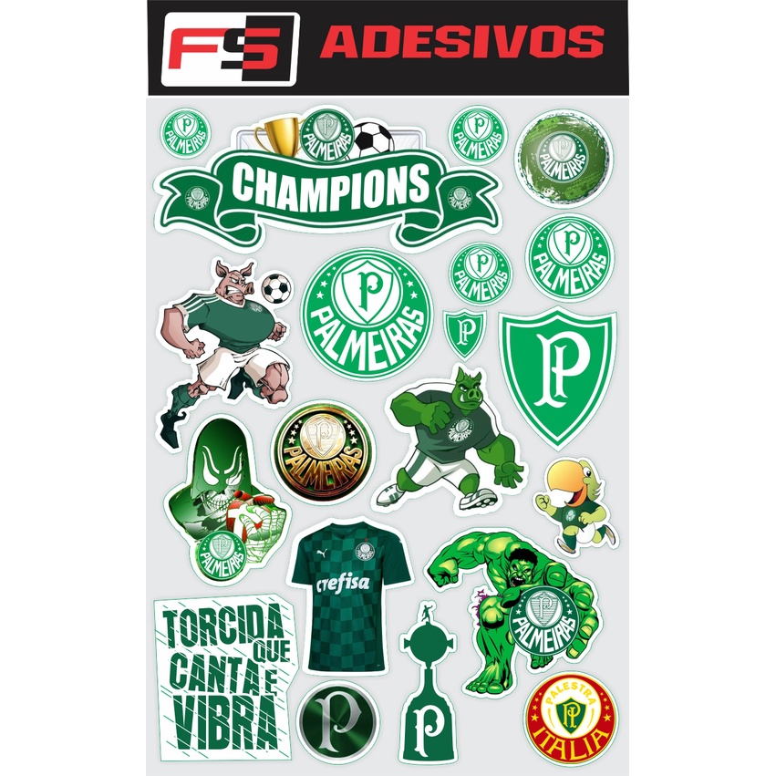 Cartela de adesivos Palmeiras stickers moto carro bike | Shopee Brasil