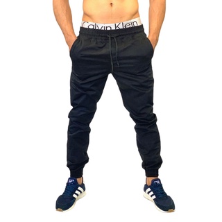 Calça jogger sarja masculina hot sale preta