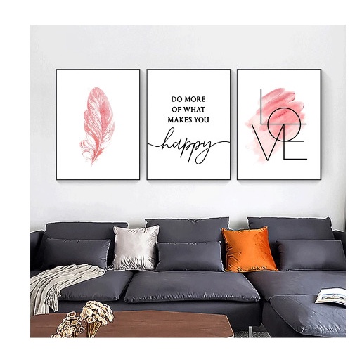 Conjunto de 3 Quadros Decorativos para Quarto Do More OF What