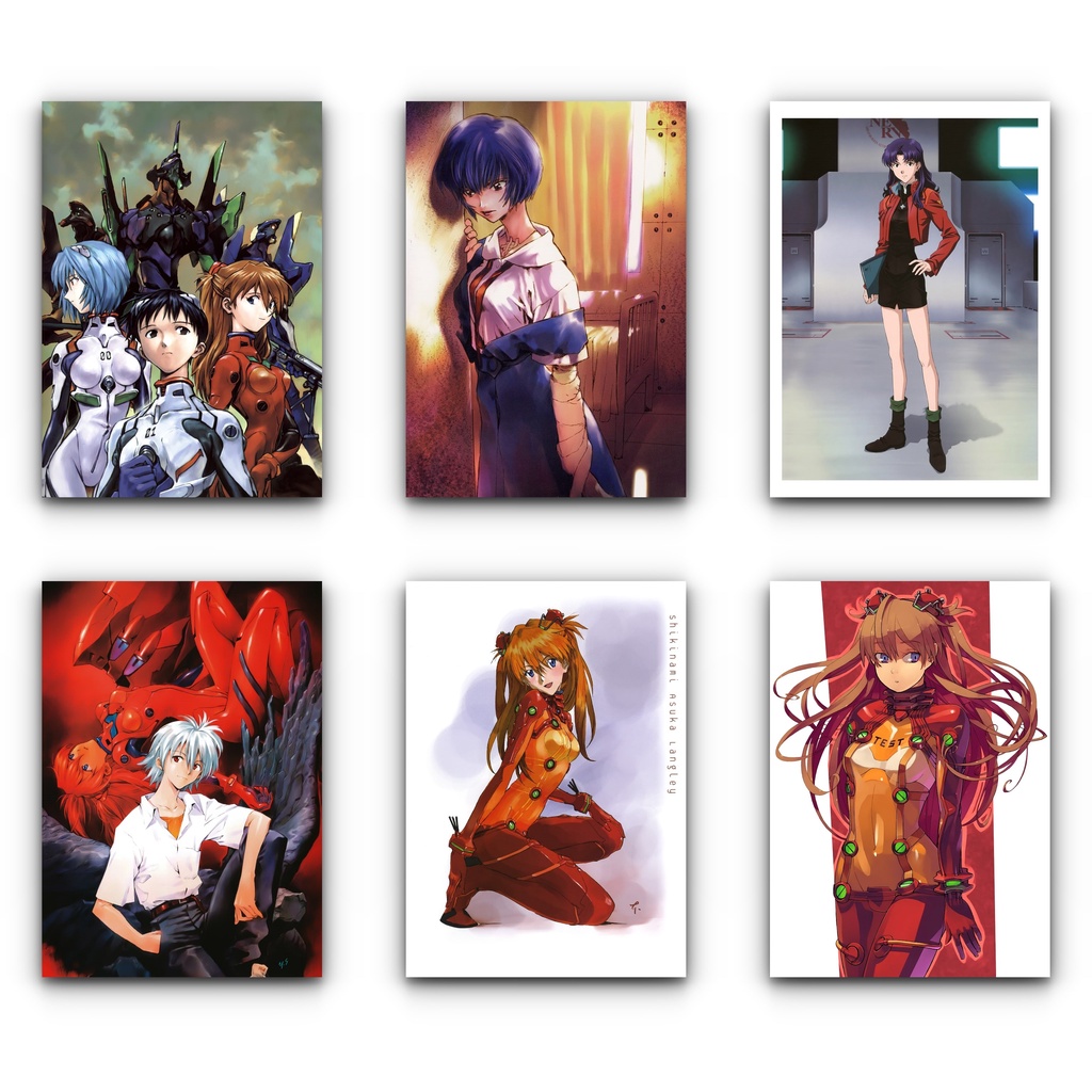 Placa Decorativa quadros Neon Genesis Evangelion Shinji Asuka Rei ...