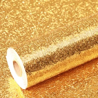 Papel De Parede Adesivo Lavável Alumínio 3D Para Cozinha Pia Banheiro Dourado Azulejo Com Textura Impermeável 3mx61cm Alta Qualidade
