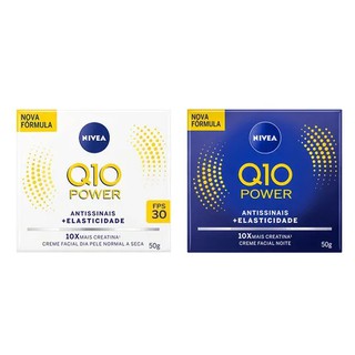 Kit C/1 Creme Facial Nivea Q10 Power Dia + C/1 Noite 50g