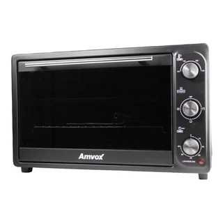 Forno Elétrico Bancada Timer Alarme 45l 110v Black Amvox