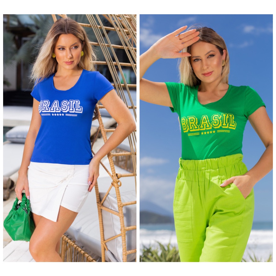 Camisa Camiseta Uniforme Seleção Brasileira Feminina Brasil Baby Look 2023  Amarelo, Camiseta Feminina Nunca Usado 87783518