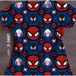 Camiseta Spider Man Tshirt Homem Aranha Logo Casual Rosa Preto