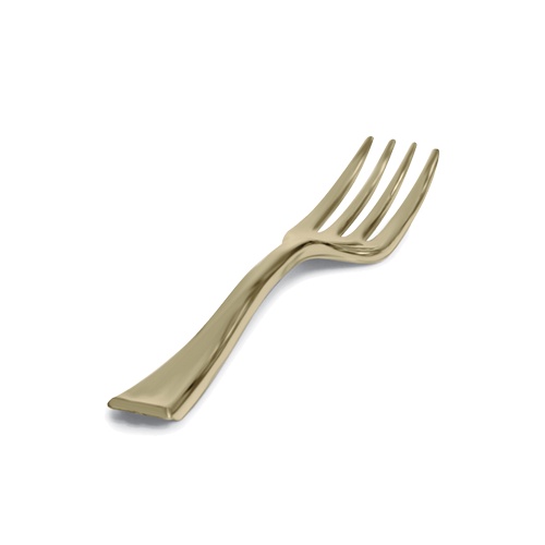 Mini Garfos Descartáveis De Luxo Dourado 20 Unidades - Silver Plastic ...