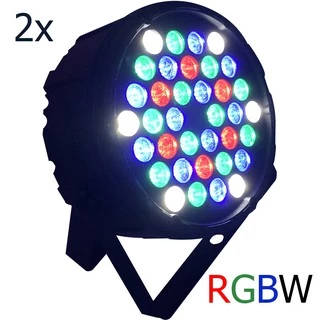 2x Canhão Refletor Led 36 Leds Rgb Bivolt Dmx Digital Slim