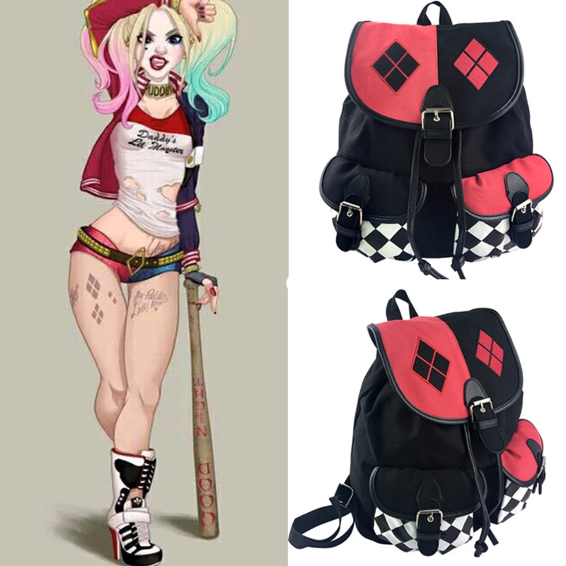 Esquadrao Suicida Harley Quinn Cosplay Traje Mochila Estudantil De Viagem