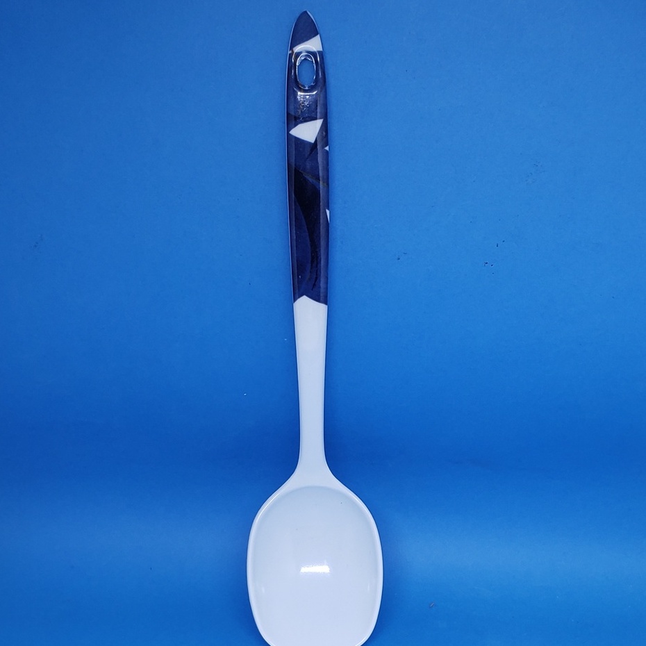 Colher Rasa Branca ou Desenhada de Melamina - 28 cm- Multiuso. | Shopee ...