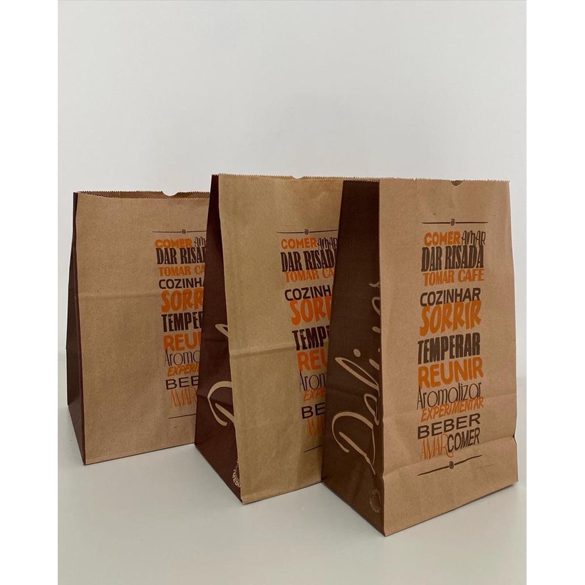 SACO KRAFT "ARTE GENERICA" DELIVERY - 50/100 UNIDADES - Escolha sua medida.