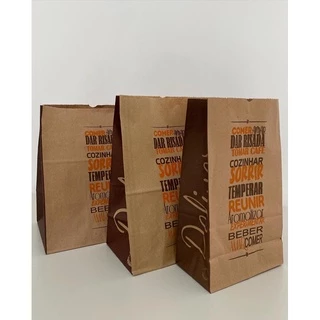 SACO KRAFT "ARTE GENERICA" DELIVERY - 50/100 UNIDADES - Escolha sua medida.