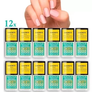 Kit 12 Base Poderoso Concreto Para Endurecimento das Unhas