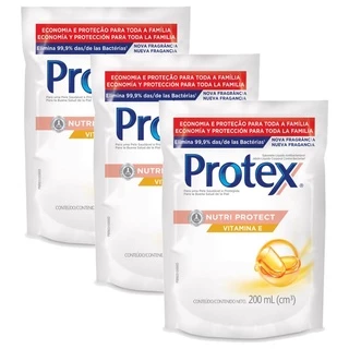 Kit Refil Sabonete Líquido Protex Nutri Protect Vitamina E 200ml com 3 unidades em Oferta na Shopee