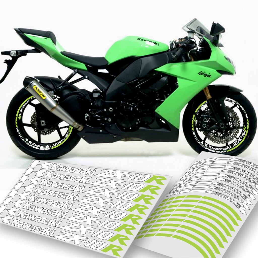 Adesivo Zx10r Kawazaki Ninja Friso Externo E Interno Da Roda