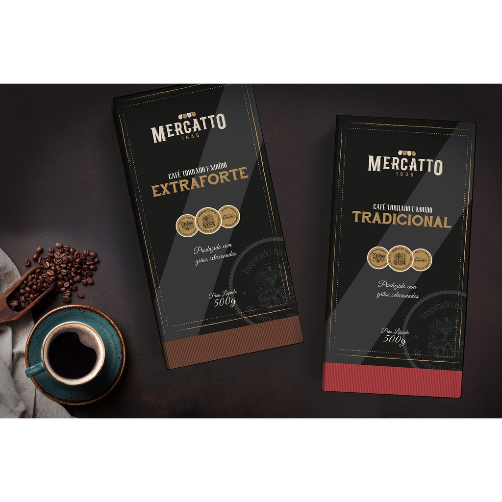 KIT 05 Café Tradicional Mercatto Vácuo 500g CADA | Shopee Brasil