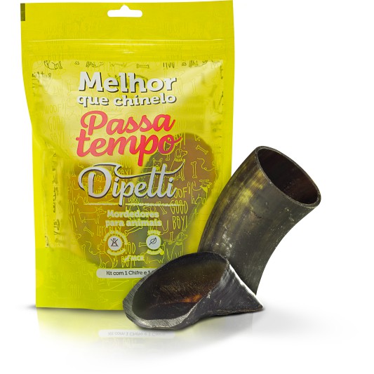 Mordedor Natural Pet Dipetti Chifre + Casco Pra Cachorro Passa Tempo