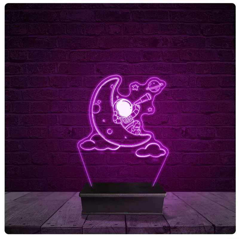 Luminária e Abajur Acrílico Led - Astronauta Desenho 33