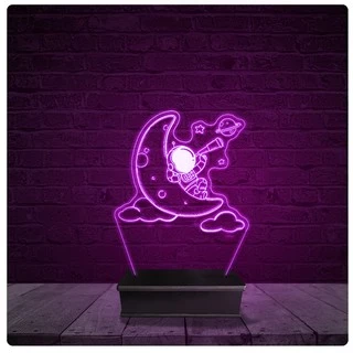 Luminária e Abajur Acrílico Led - Astronauta Desenho 33