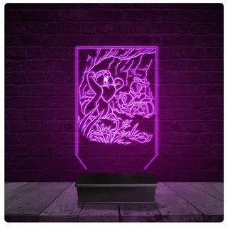 Luminária e Abajur Acrílico Led - Desenho Esquilo Infantil 1
