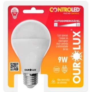 Lâmpada Inteligente Auto Dimerizavel Ourolux Controled 9w Bivolt 6500k e27