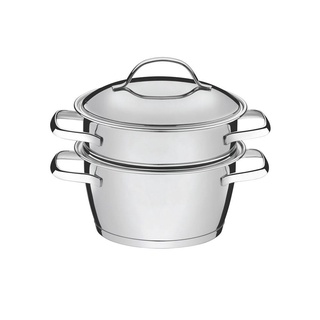 Cuscuzeira Cozi-vapore Allegra em Aço Inox com Fundo Triplo 16cm 2 Peças - Tramontina 65650050