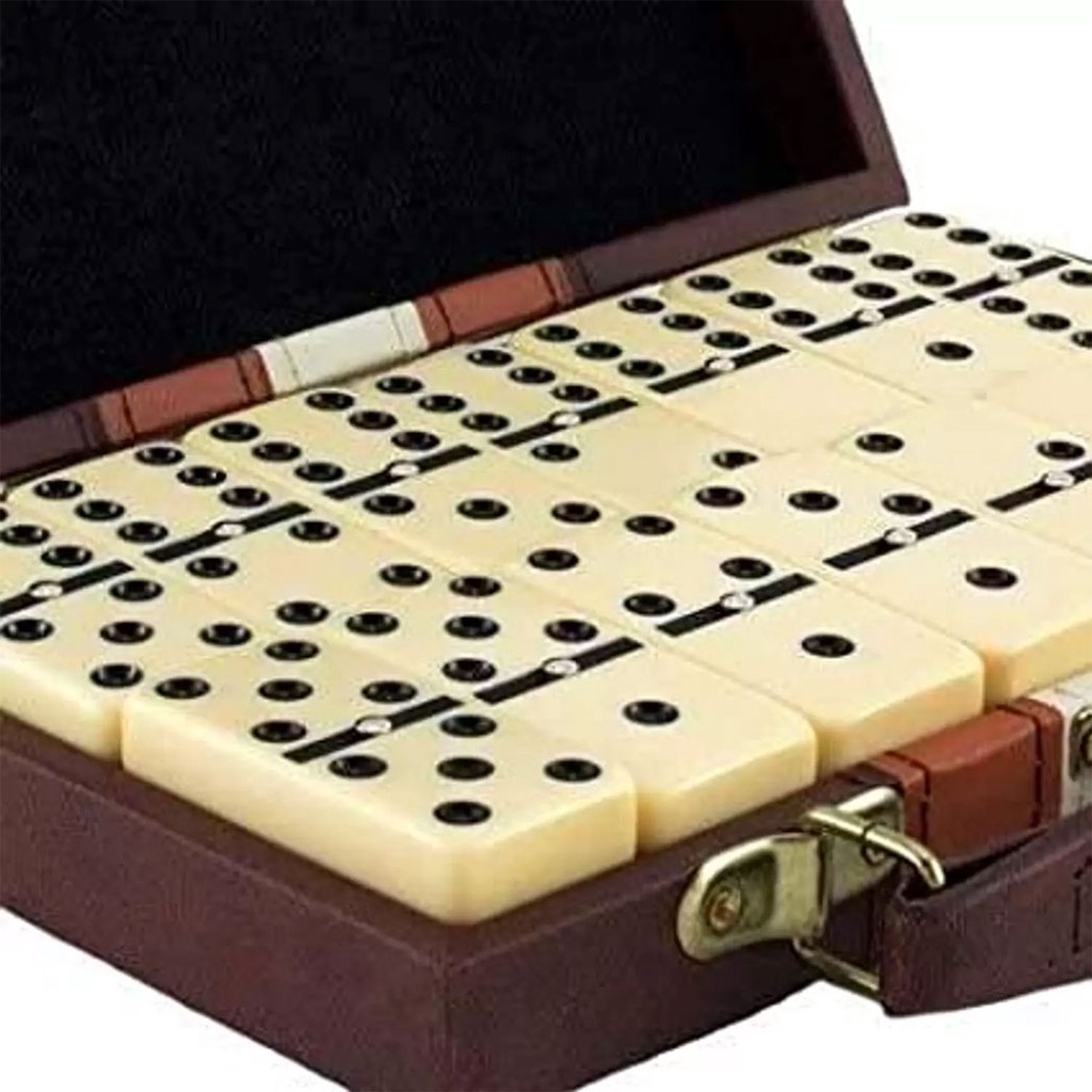 Dominó Dominoes Profissional com 28 Peças 9mm + Baralho MB Teach com 108  Cartas