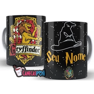 Caneca Personalizada Harry Potter Escudos Casas Personalizada Com Nome