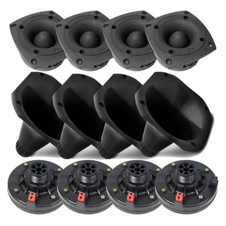 Kit 4 Driver + 4 Bocal Cone Cornetas + 4 Super Tweeter Tuite Twiter 800w