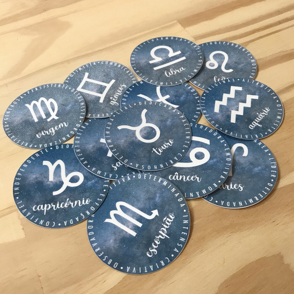 Sticker Signos - Com laminação glitter/6cm | Shopee Brasil