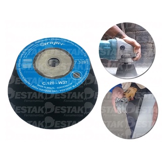 Rebolo Copo Cônico 4 Polegadas 100 mm Porcelanato M14 Diversas Gramaturas