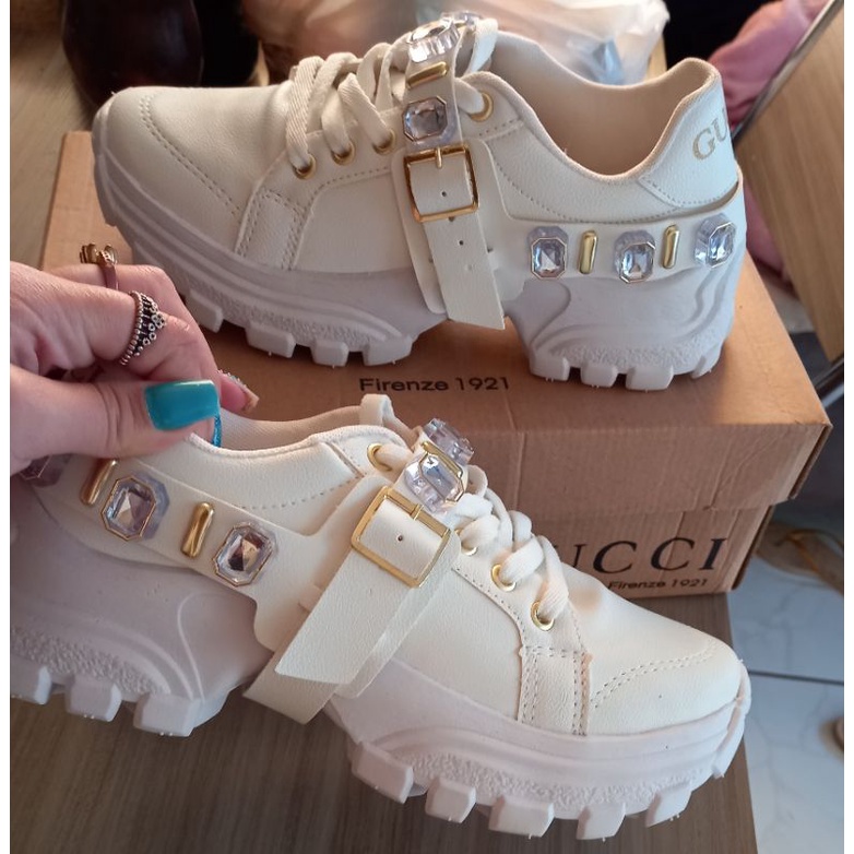 Tenis pedraria sale gucci