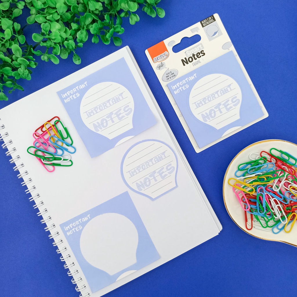 Bloco Adesivo Important Notes 75x75 Smart Notes Azul - BRW | Shopee Brasil