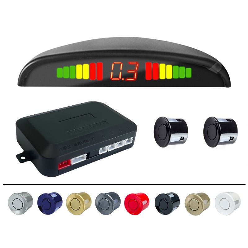 Sensor De Ré Estacionamento 2 Sensores Kit completo Oito Cores Com ...
