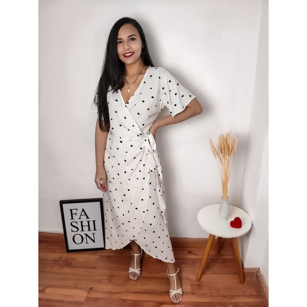 Vestido best sale transpassado branco