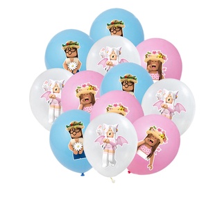 Festa temática roblox rosa fornece balões banner bolo topper definir  crianças decoração de aniversário menina
