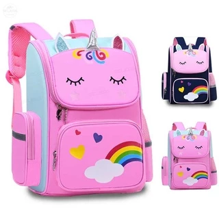 Mochila Para Crianças Da Escola Primária Cartoon Unicorn Schoolbag Meninos E Meninas Nova Bolsa Espacial Reduzir A Carga De Proteção Das Equitaçãos