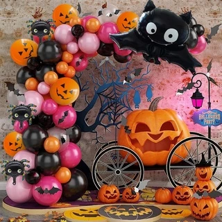 120pcs Balão De Halloween Guirlanda Arco Kit Laranja Preto Bat Aranha Globols Party Decoration Crianças Brinquedos Birhtday