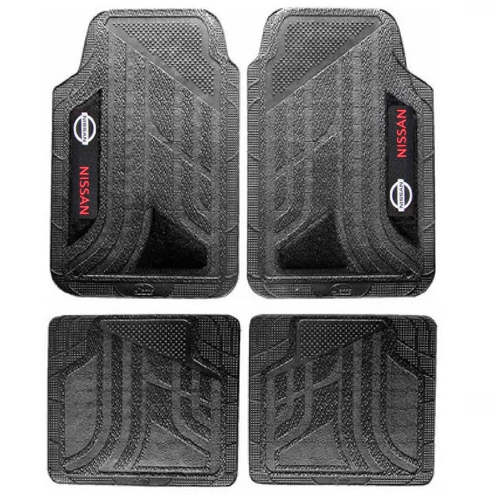 Tapete Borracha Pvc Automotivo Nissan Dubai Carro Modelo Universal 4 peças March Leaf Tiida