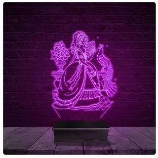 Luminária e Abajur Acrílico Led - Princesa Pavão