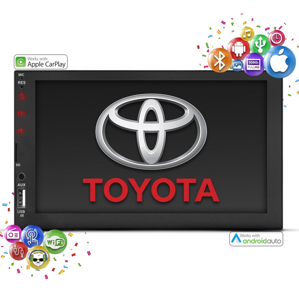 Central Multimidia 2 Din Mp5 7 Polegadas Carplay Android Auto Wifi ...