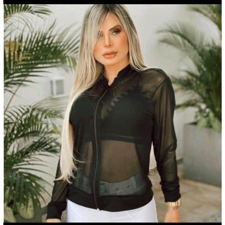 Bomber best sale preta transparente