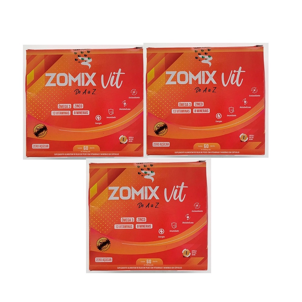 Kit com 3 Suplemento Alimentar De Óleo De Peixe Com Vitaminas e ...