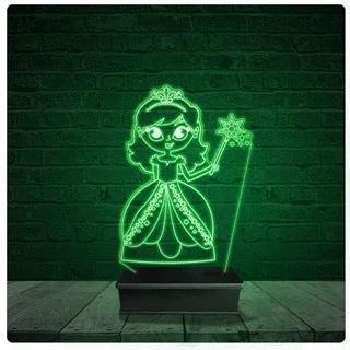 Luminária Abajur Acrílico Led - Princesa Fada do Dente